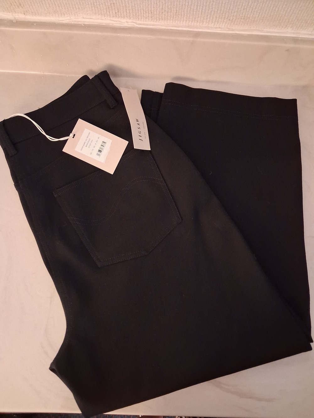 Jigsaw  Black Wide-Leg Pants with Back Pocket Sz 12 NWT